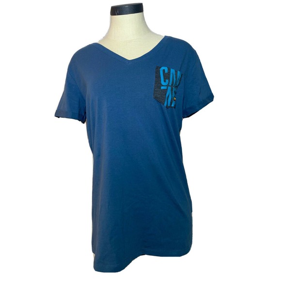 Can-am Womens v neck pocket t shirt blue size Medium New NWT. U2 - Picture 1 of 9